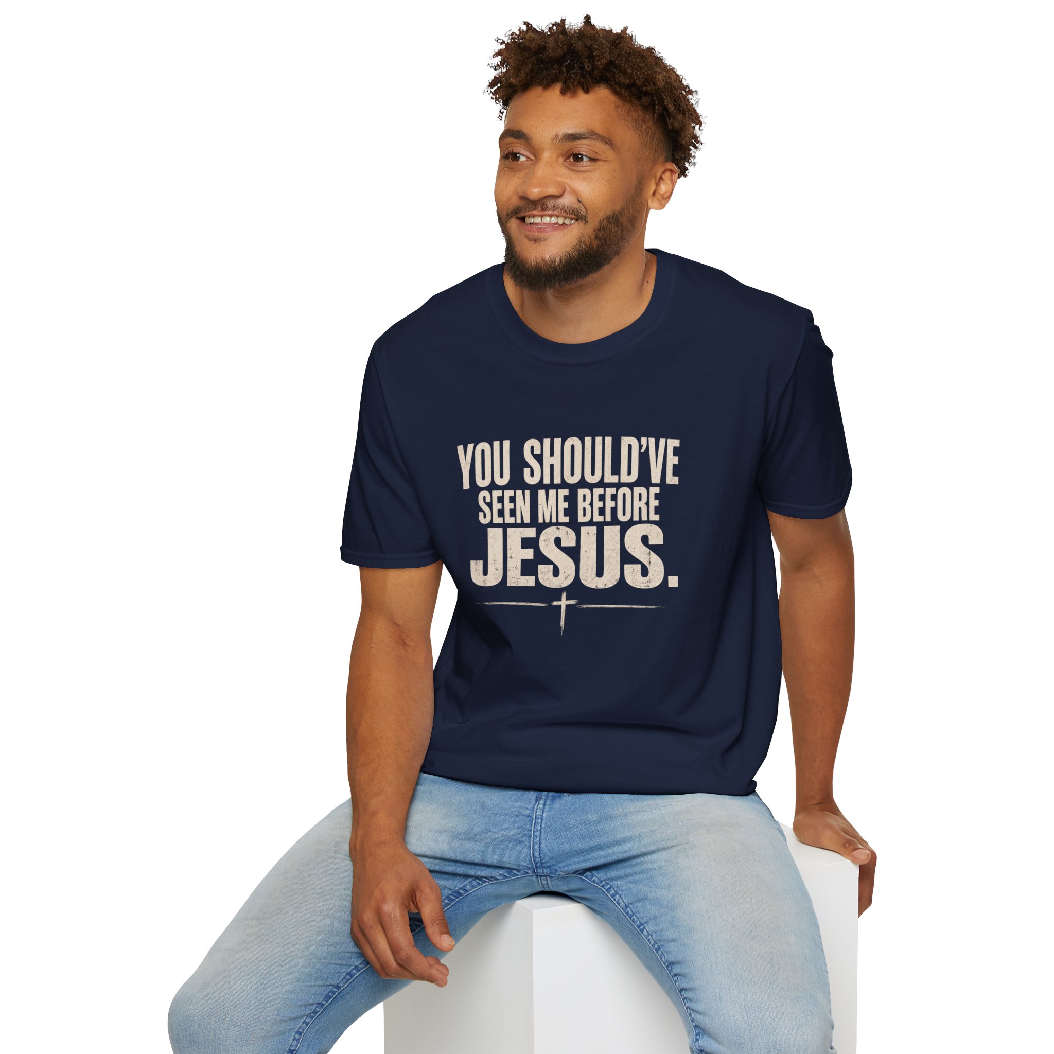 Christian T-Shirt — "You Should've Seen Me Before Jesus" Inspirational Faith Tee - Image 60