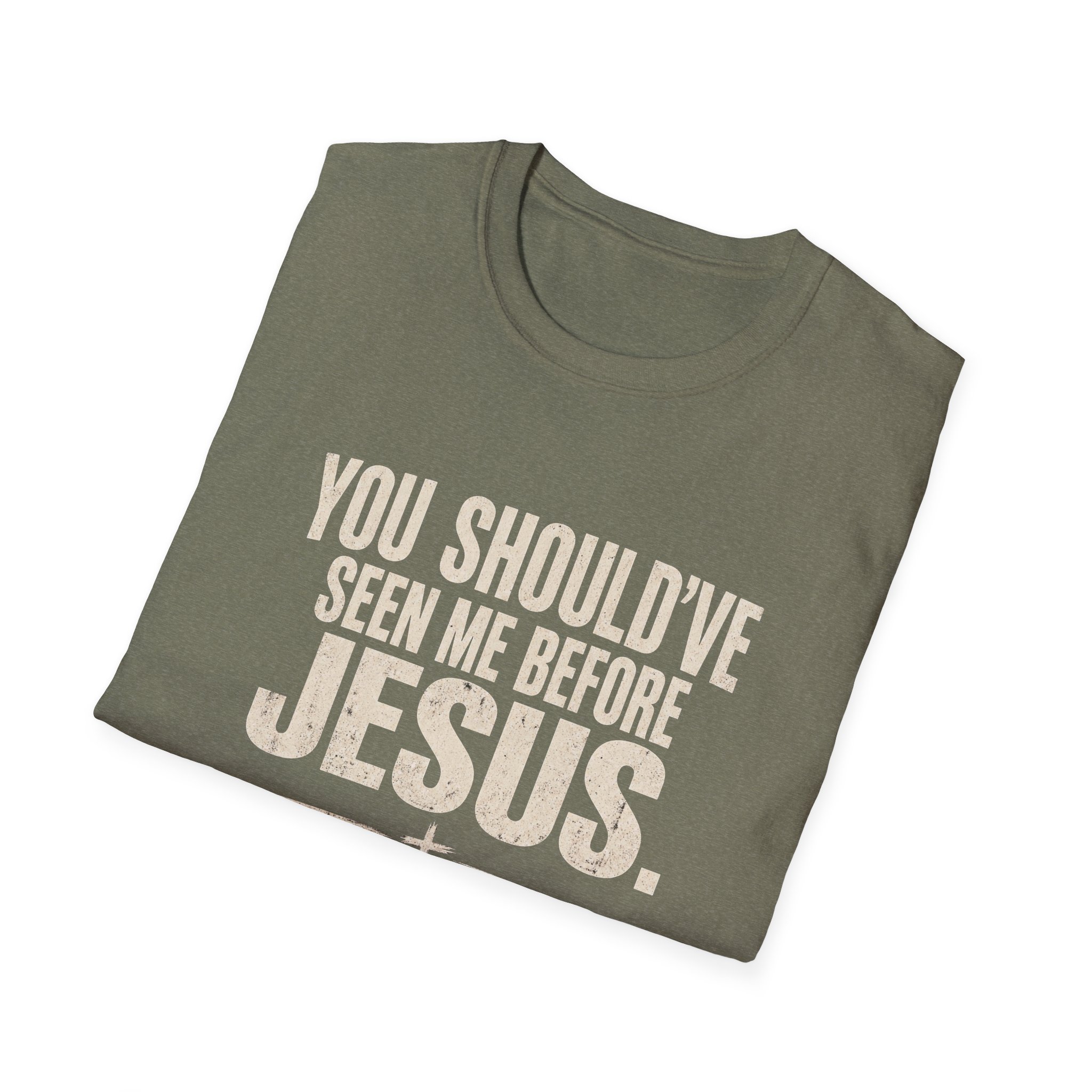 Christian T-Shirt — "You Should've Seen Me Before Jesus" Inspirational Faith Tee - Image 34