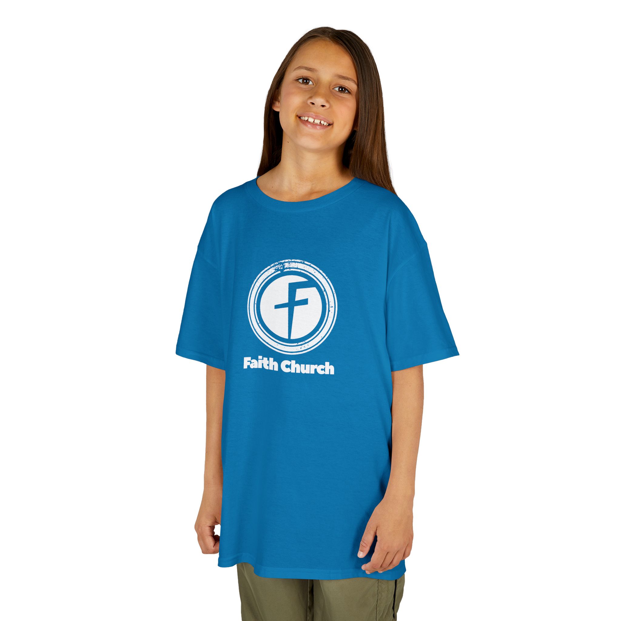 Kids T-Shirt — Faith Church Logo Youth Tee - Image 25