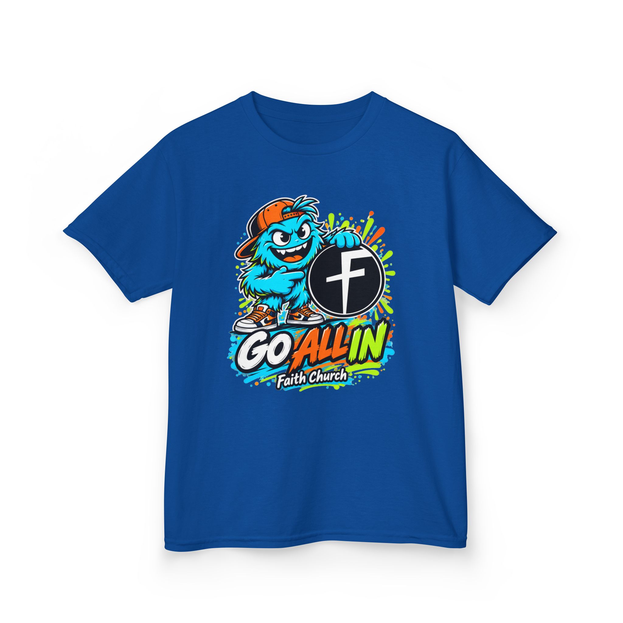 Kids T-Shirt — 'Go All In' Colorful Church Youth Graphic - Image 30