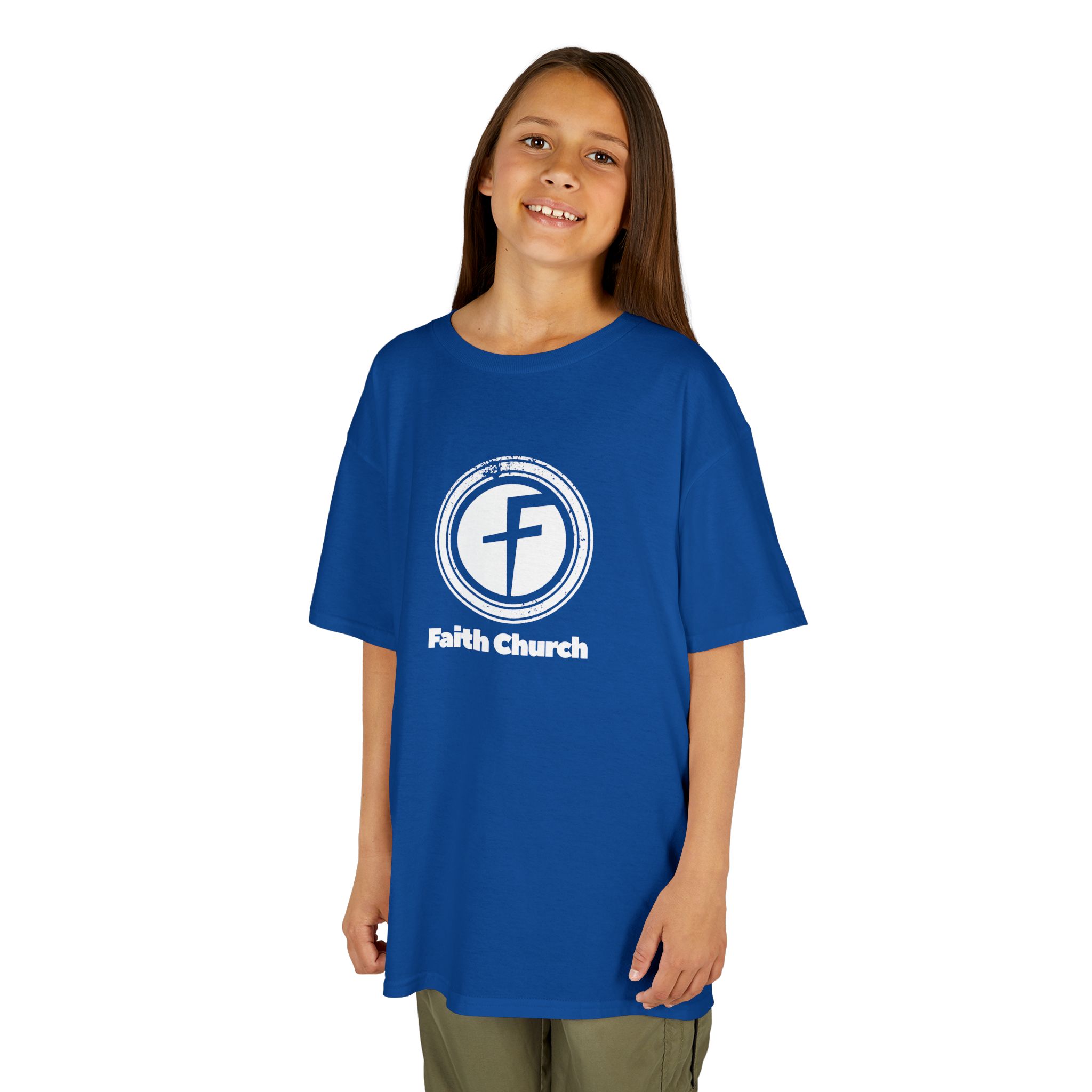 Kids T-Shirt — Faith Church Logo Youth Tee - Image 35
